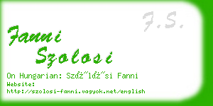 fanni szolosi business card